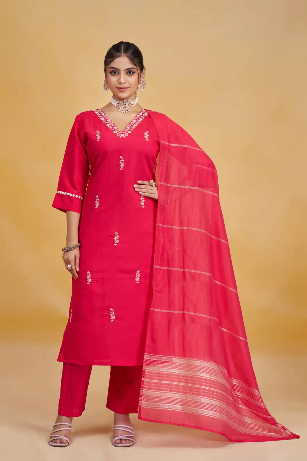 Ananta Hit By Nsf Roman Silk Kurta & Pant Dupatta Set Bulk Orders In India